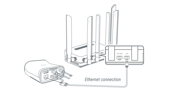 Connect via ethernet